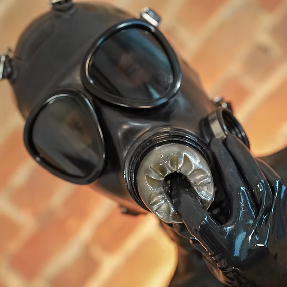 Kinkering Rubber Lambda blowjob Gas Mask