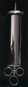 The 6 ounce Steel Plunger Syringe.