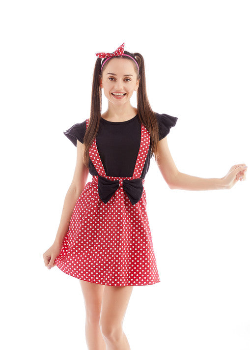 Polka Dot Overall Dress