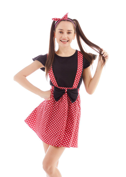 Polka Dot Overall Dress