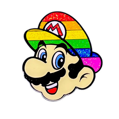 Geeky and Kinky Pride Logo Pins, Jumpman Pride.