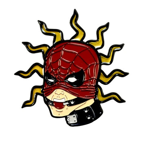 The Arachnid Tingle Geeky and Kinky Comic Book Pin.