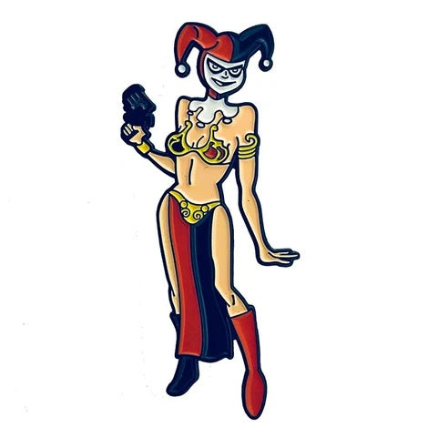 Harley Slave Geeky and Kinky Comic Book Pin.