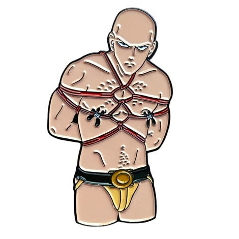 Caped Baldy Geeky and Kinky Anime Pin.