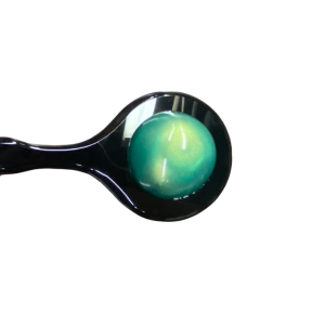 Bubble side of the black and grasshopper Round Mirror Bubble Paddle.