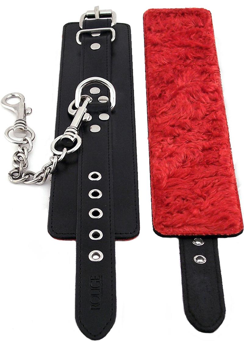 Faux Fur Lined Leather Wrist Cuffs