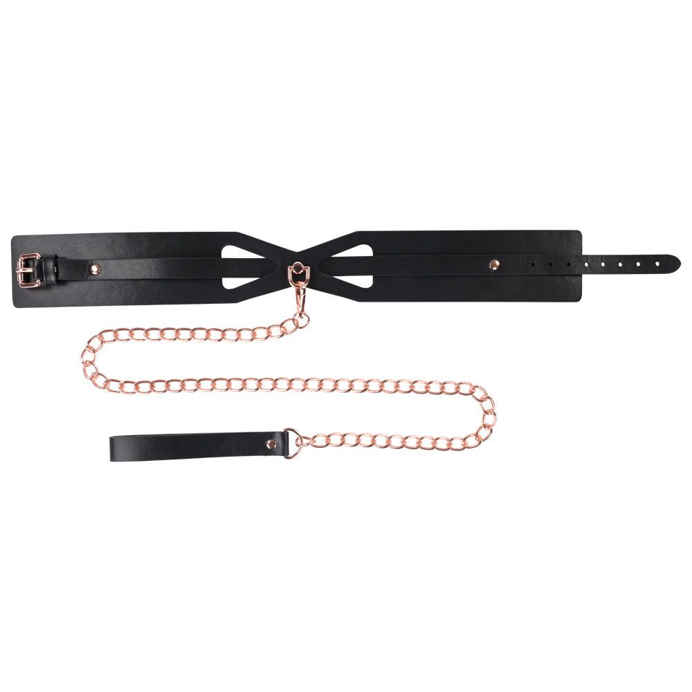 The Brat Collar and Leash laid out flat.