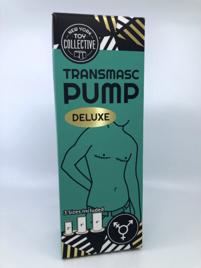 The packaging for the NYTC Trans Masculine Pump.
