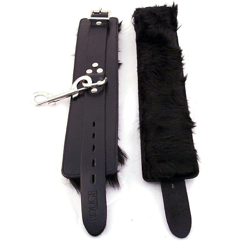 Faux Fur Lined Leather Wrist Cuffs