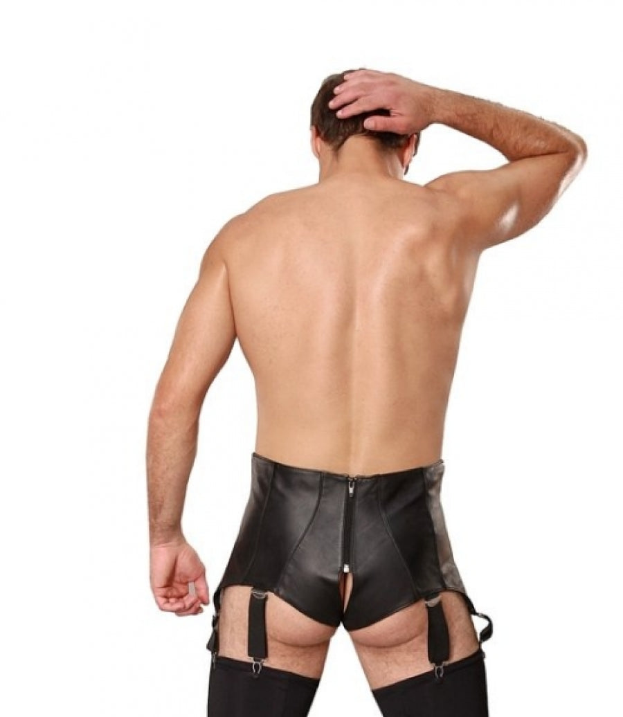 Leather Man Girdle with Garters