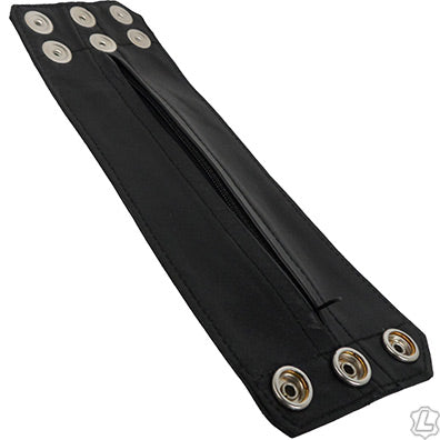 Black Leather Zipper Wrist Wallet