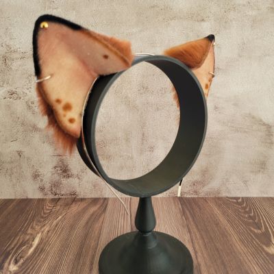 right ear of Deluxe Vegan Animal Ear Headband on stand