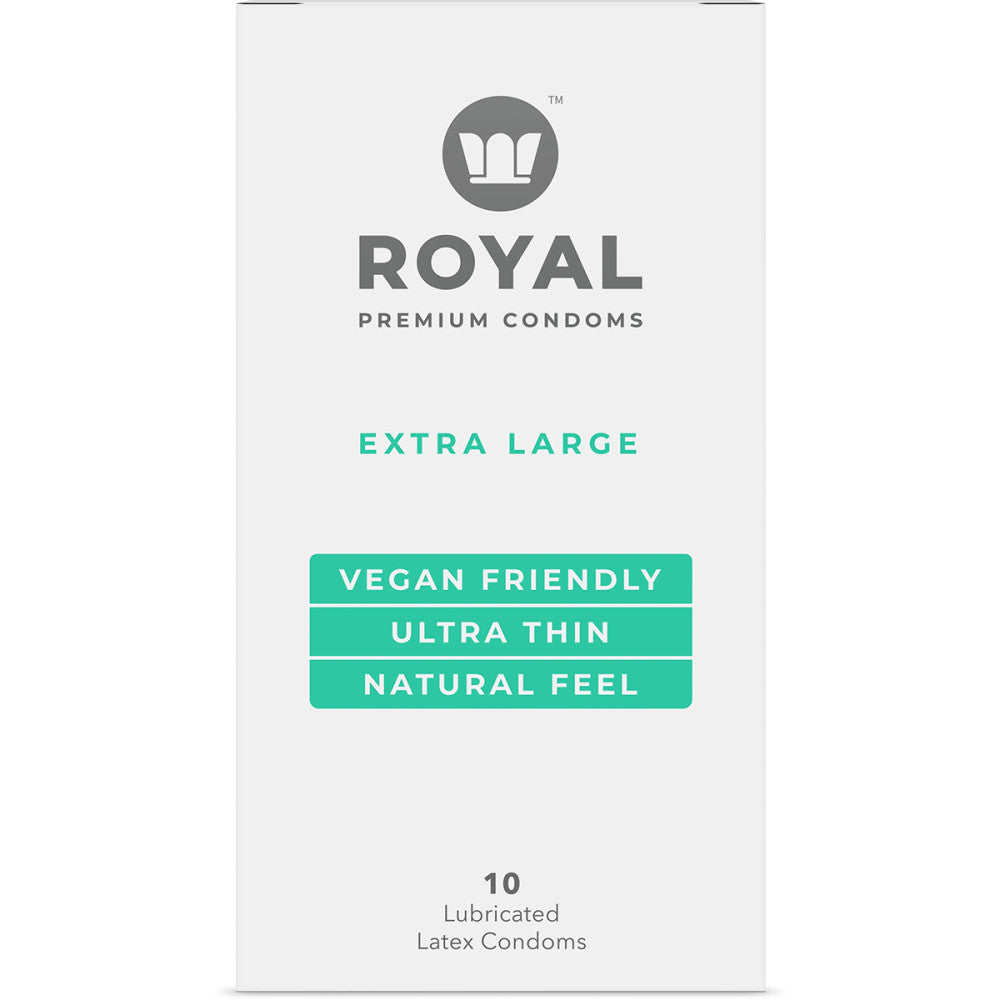 A box of 10 extra large Royal Condoms.