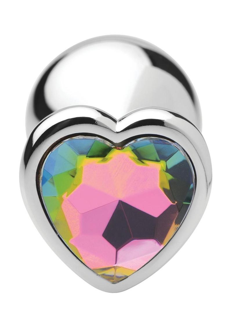 Booty Sparks Rainbow Prism Heart Anal Plug - Medium