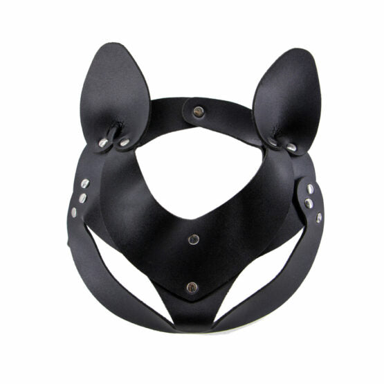 A leatherette Kitty Mask.