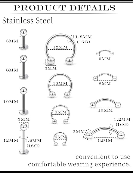 16 Gauge Lip Rings
