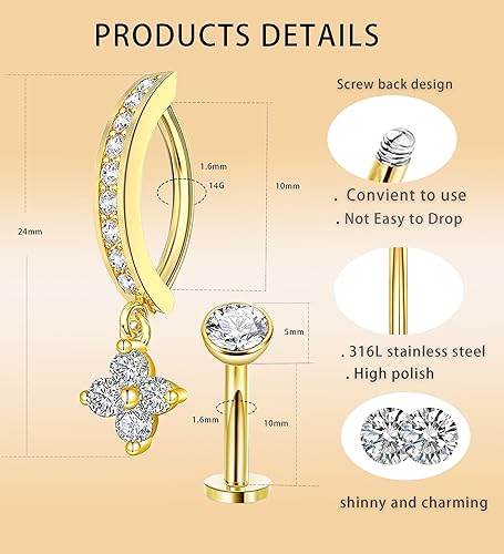 14 Gauge Belly Button Rings