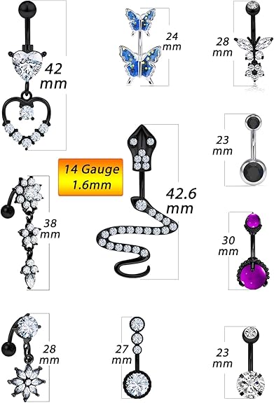 14 Gauge Belly Button Rings