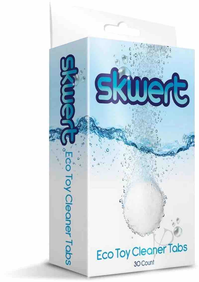 The packaging for the Skwert Toy Cleaner Tabs 30 Pack.