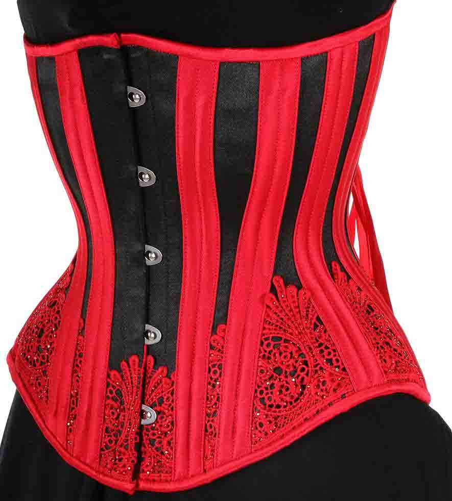 Cabaret Sparkle Lace Satin Hourglass Underbust Corset