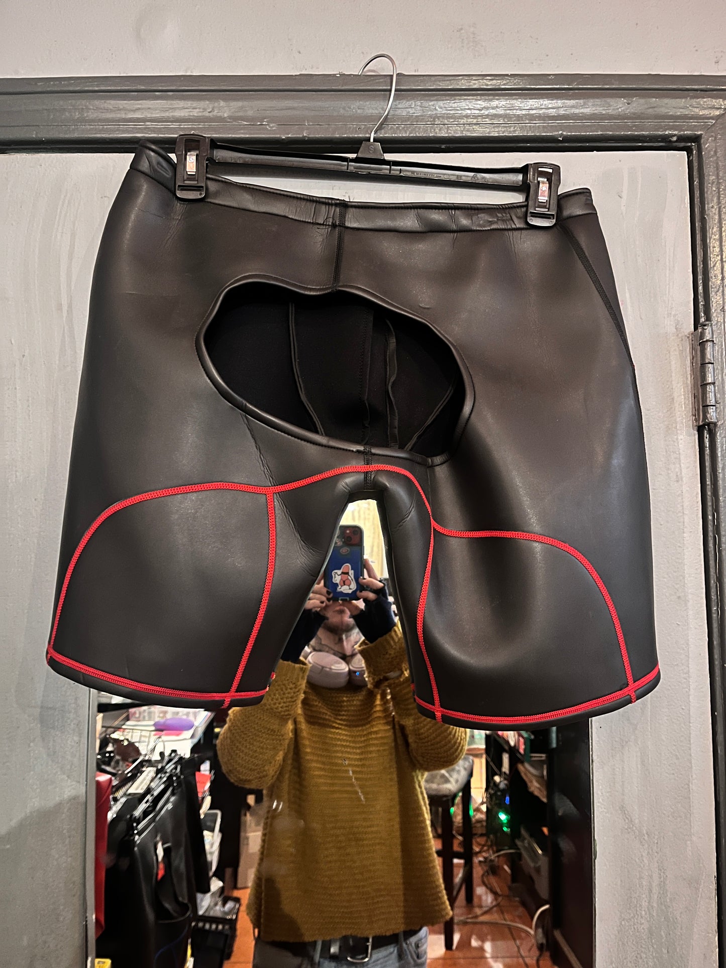 665 Inc. Neoprene Open Ass Long Shorts