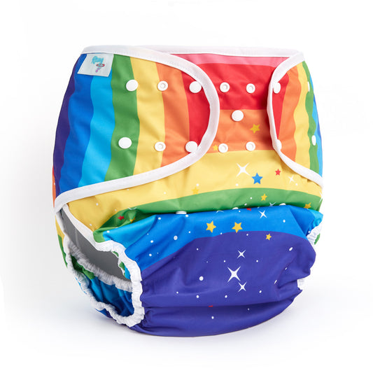 Rainbow Star Adult Diaper Wrap Front View