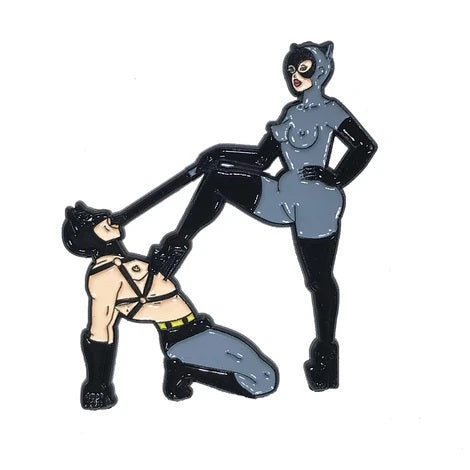 Cat and Bat Geeky and Kinky Comic Book Pin.
