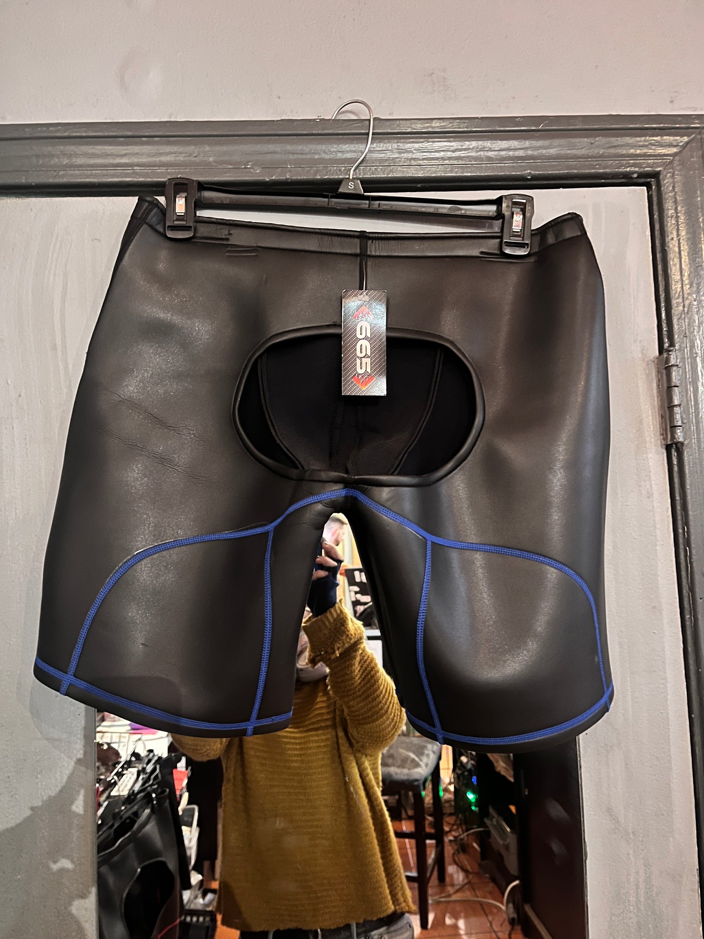 665 Inc. Neoprene Open Ass Long Shorts