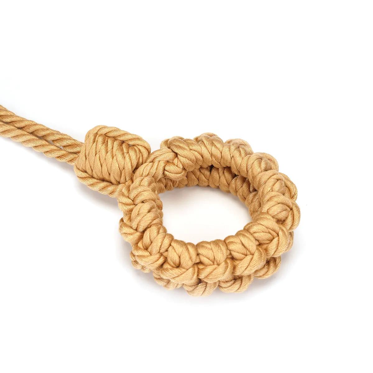The wrist cuffs on the Bound 2 You II Shibari Rope Hogtie Set.