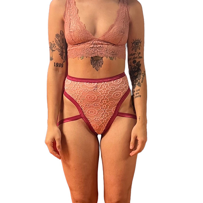 model wearing Lace Livi Thong