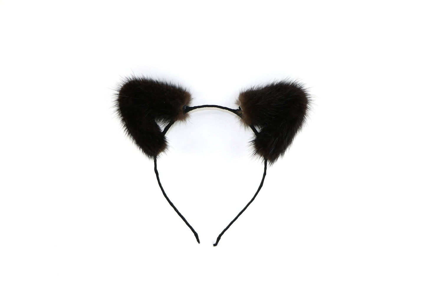 Dark Brown Mink Fur Ear Headband.