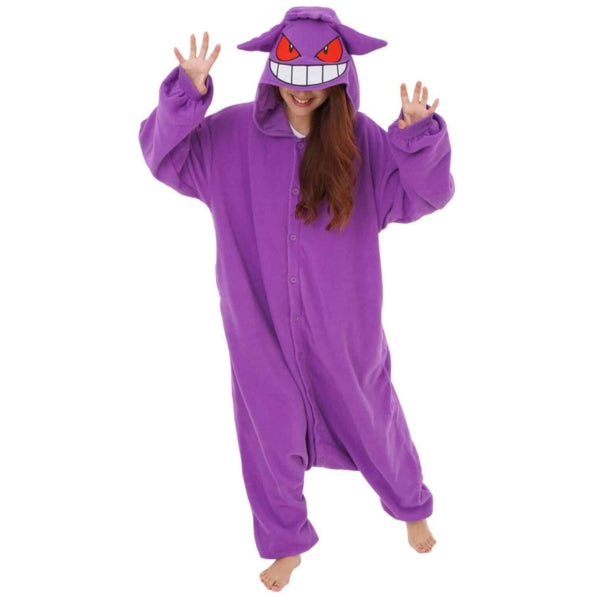 model wearing Genera Kigurumi with hands up like claws