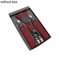 Elegant Suspender Men Real Leather Alloy 4 Clips Belt Elastic Trouser Straps Fashion Commercial Pants Braces 3.5cm Width