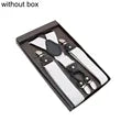 Elegant Suspender Men Real Leather Alloy 4 Clips Belt Elastic Trouser Straps Fashion Commercial Pants Braces 3.5cm Width