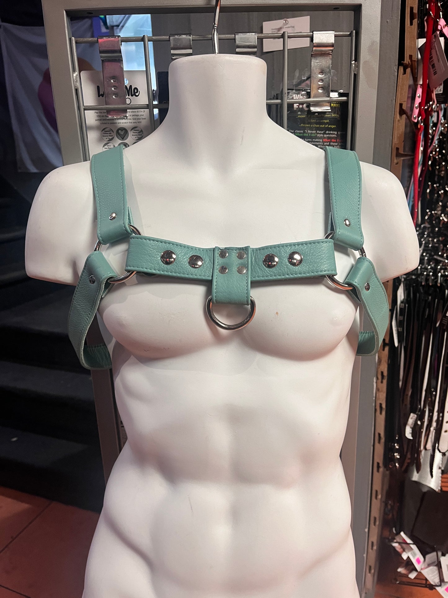 Genuine Leather Bulldog Harness with Detachable Center Strap