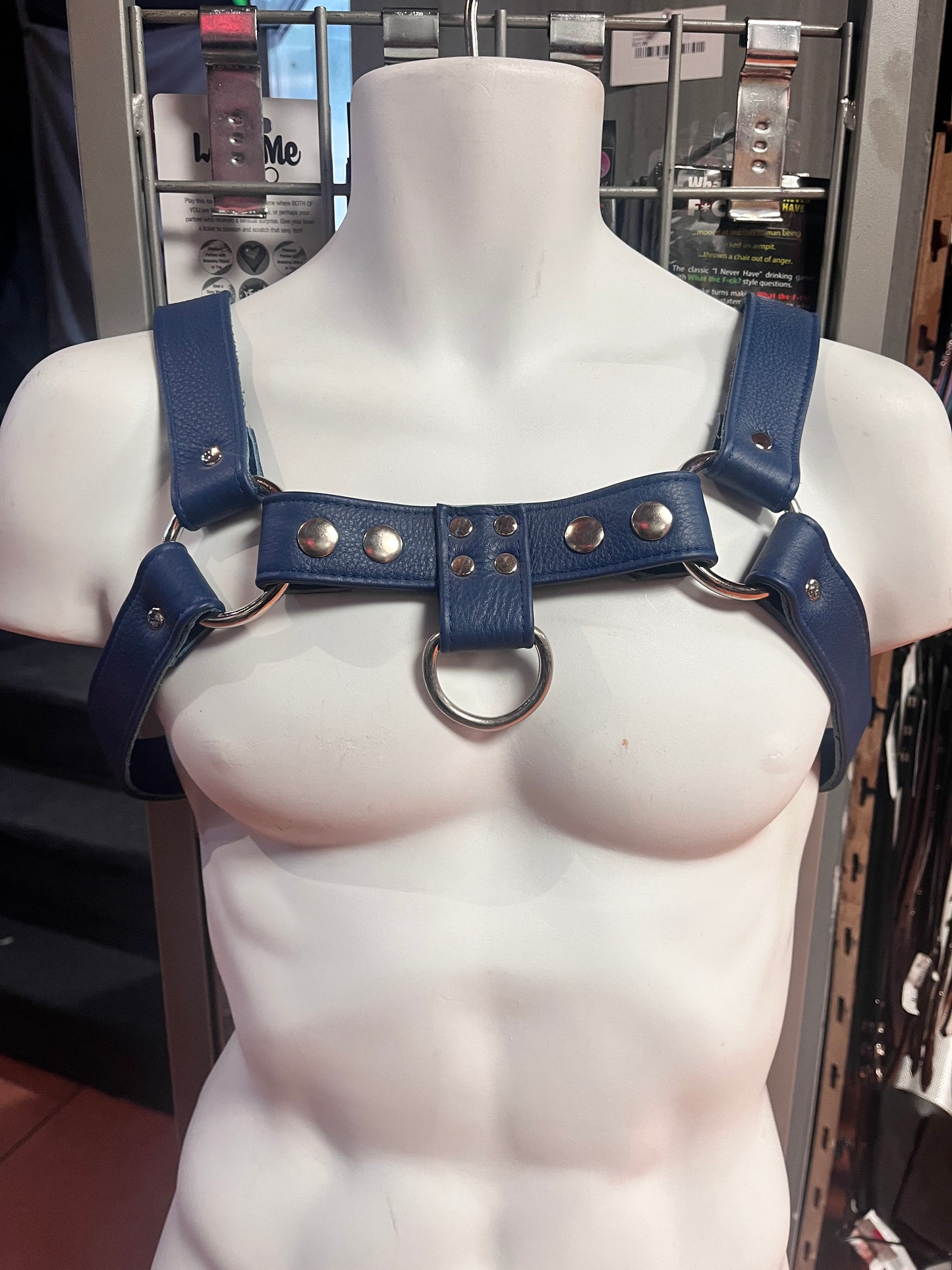 Genuine Leather Bulldog Harness with Detachable Center Strap