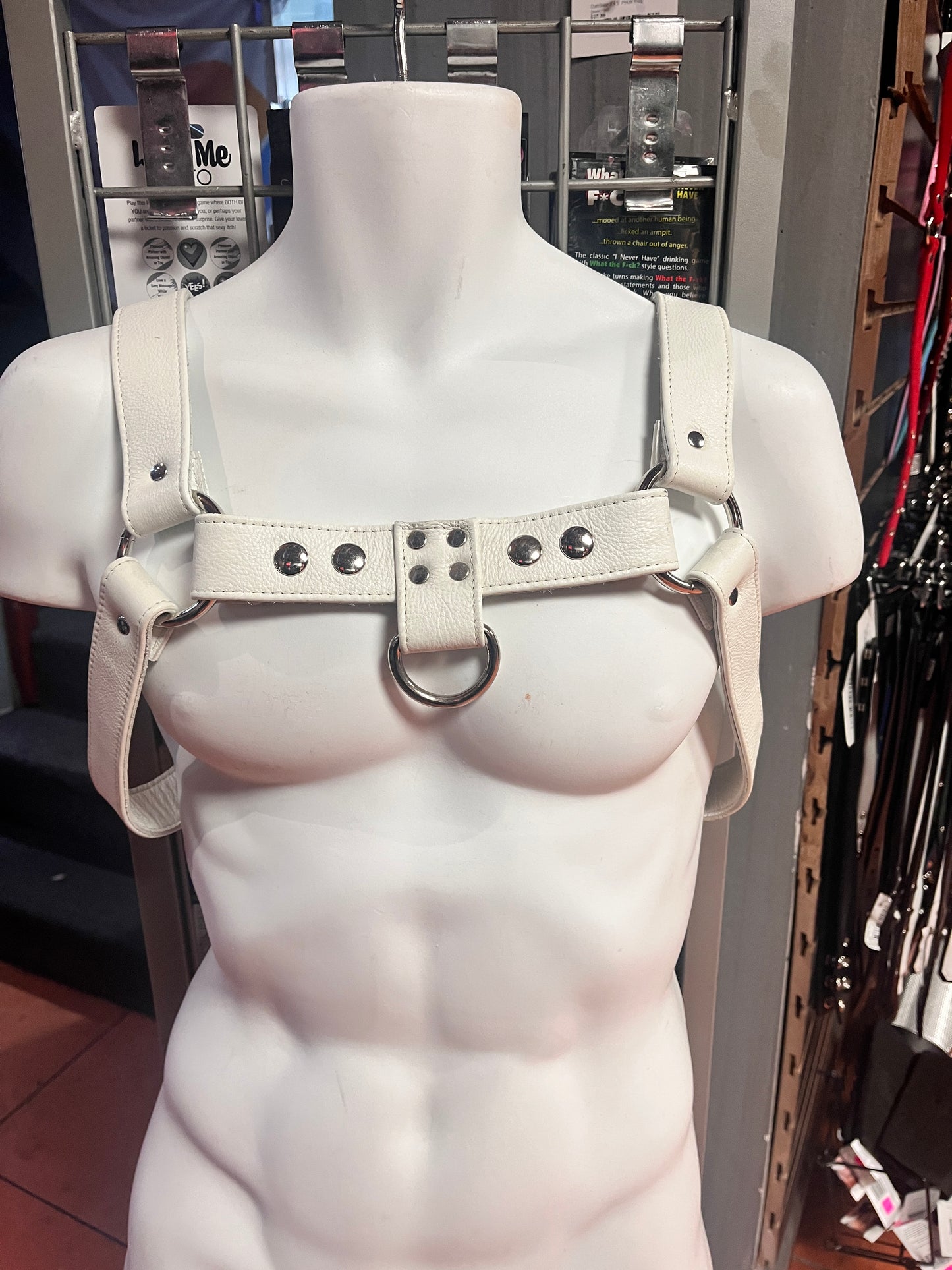 Genuine Leather Bulldog Harness with Detachable Center Strap