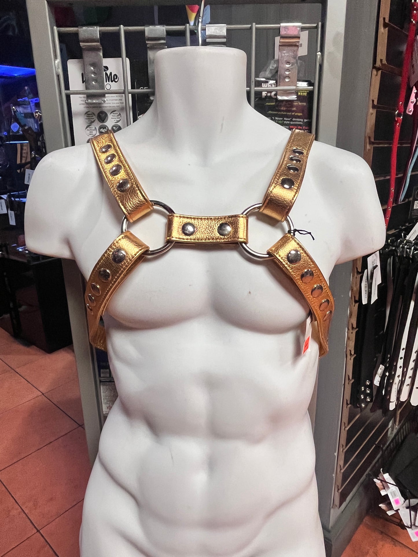 Genuine Leather Bulldog Harness with Detachable Center Strap