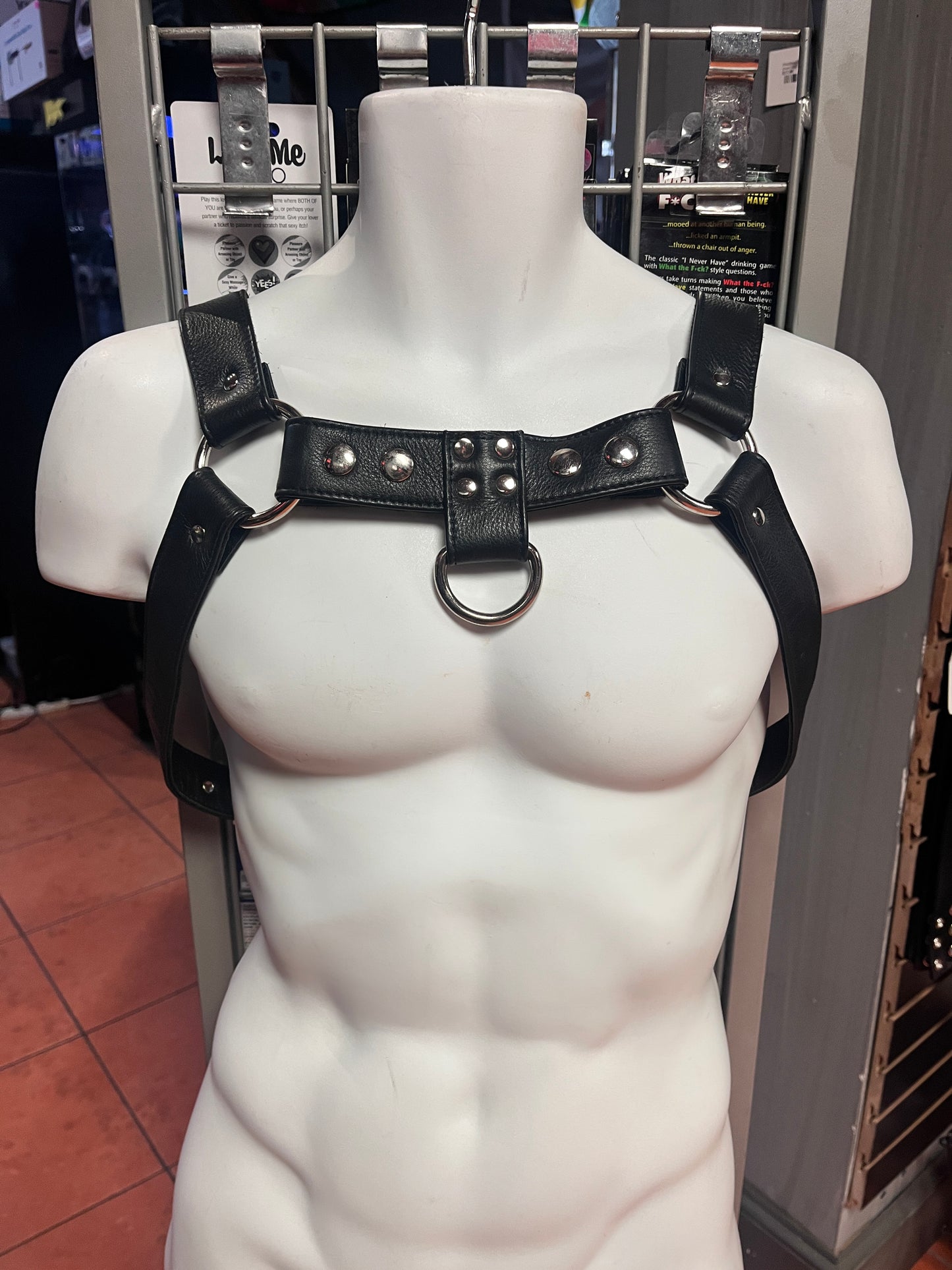 Genuine Leather Bulldog Harness with Detachable Center Strap