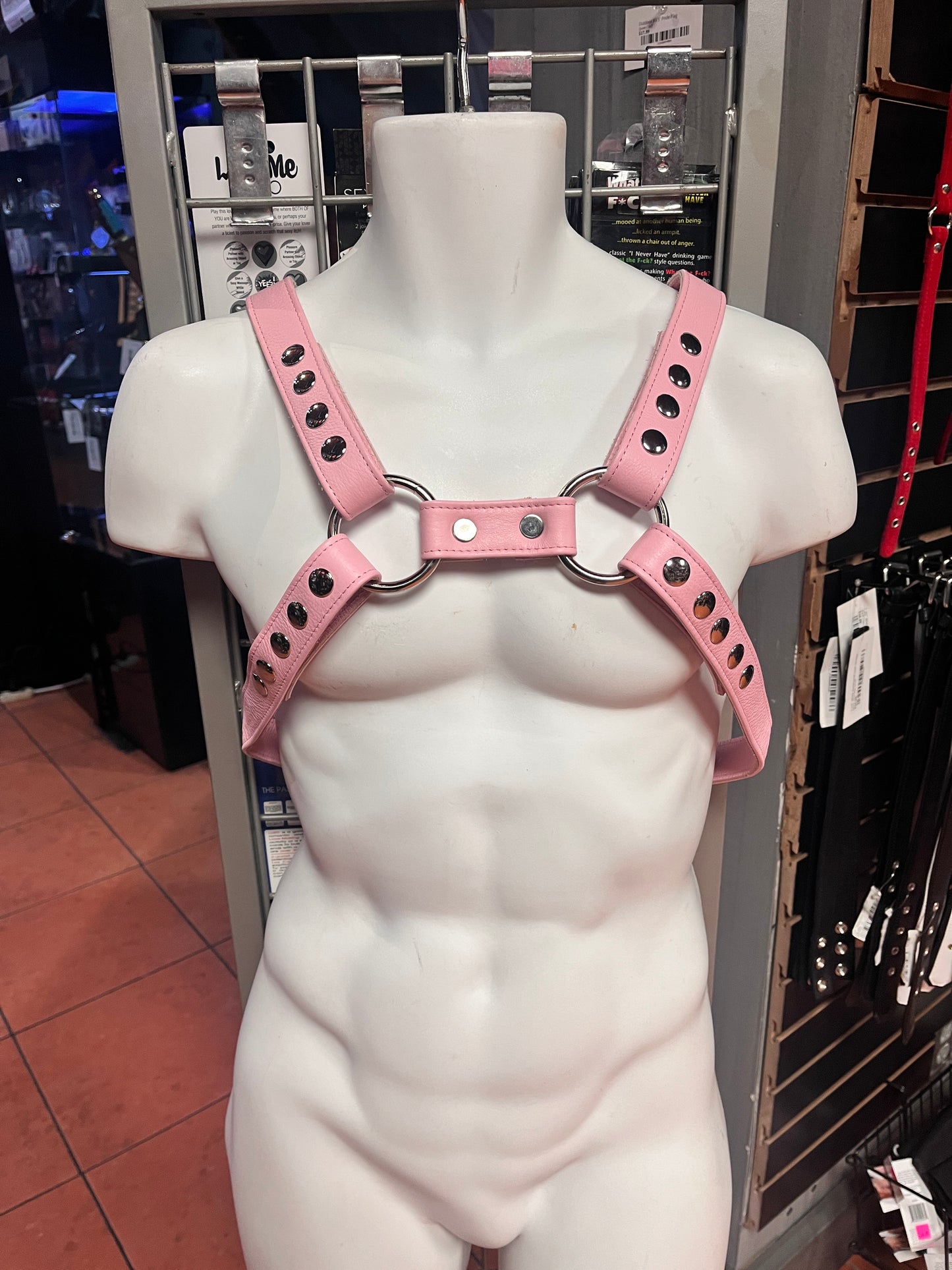 Genuine Leather Bulldog Harness with Detachable Center Strap