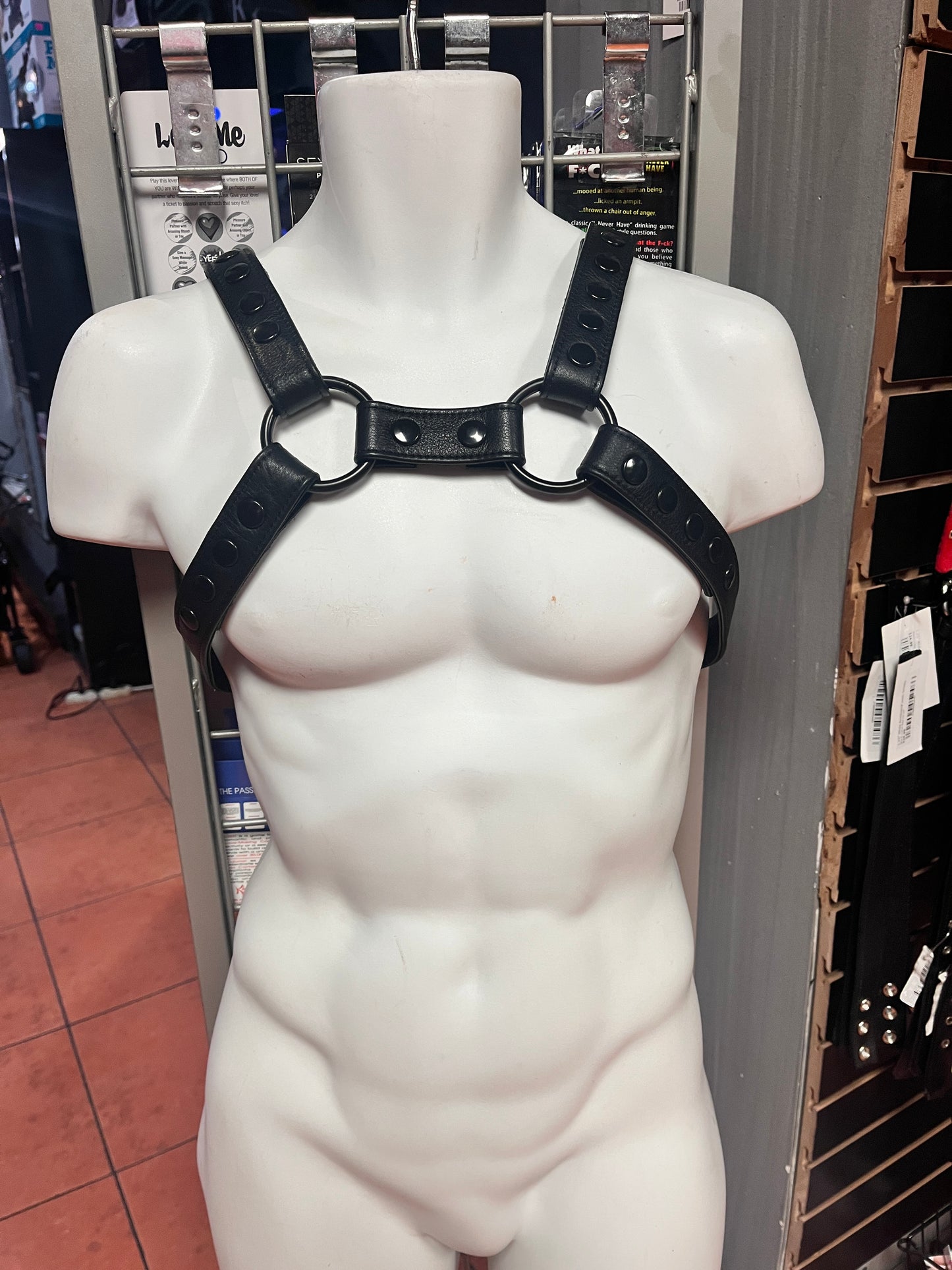 Genuine Leather Bulldog Harness with Detachable Center Strap
