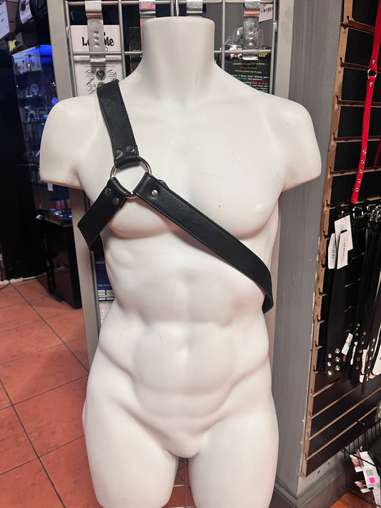 3 Strap Leather Asymmetrical Harness