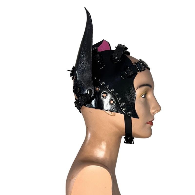The right side of the black and pink Kitty Head Harness.