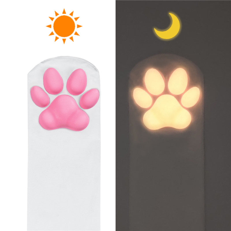 3D Night-Glow Paw Pad Long Silk Stockings
