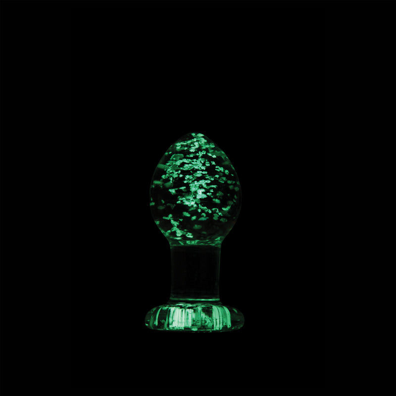 The medium bulb Firefly Glow in the Dark Glass Anal Plug.