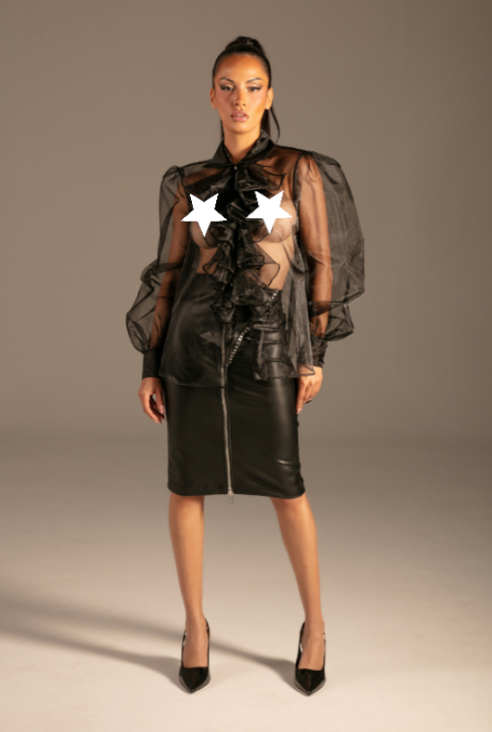 Organza Jabot Blouse