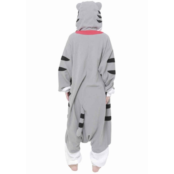 model wearing Tabby Cat Kigurumi showing back