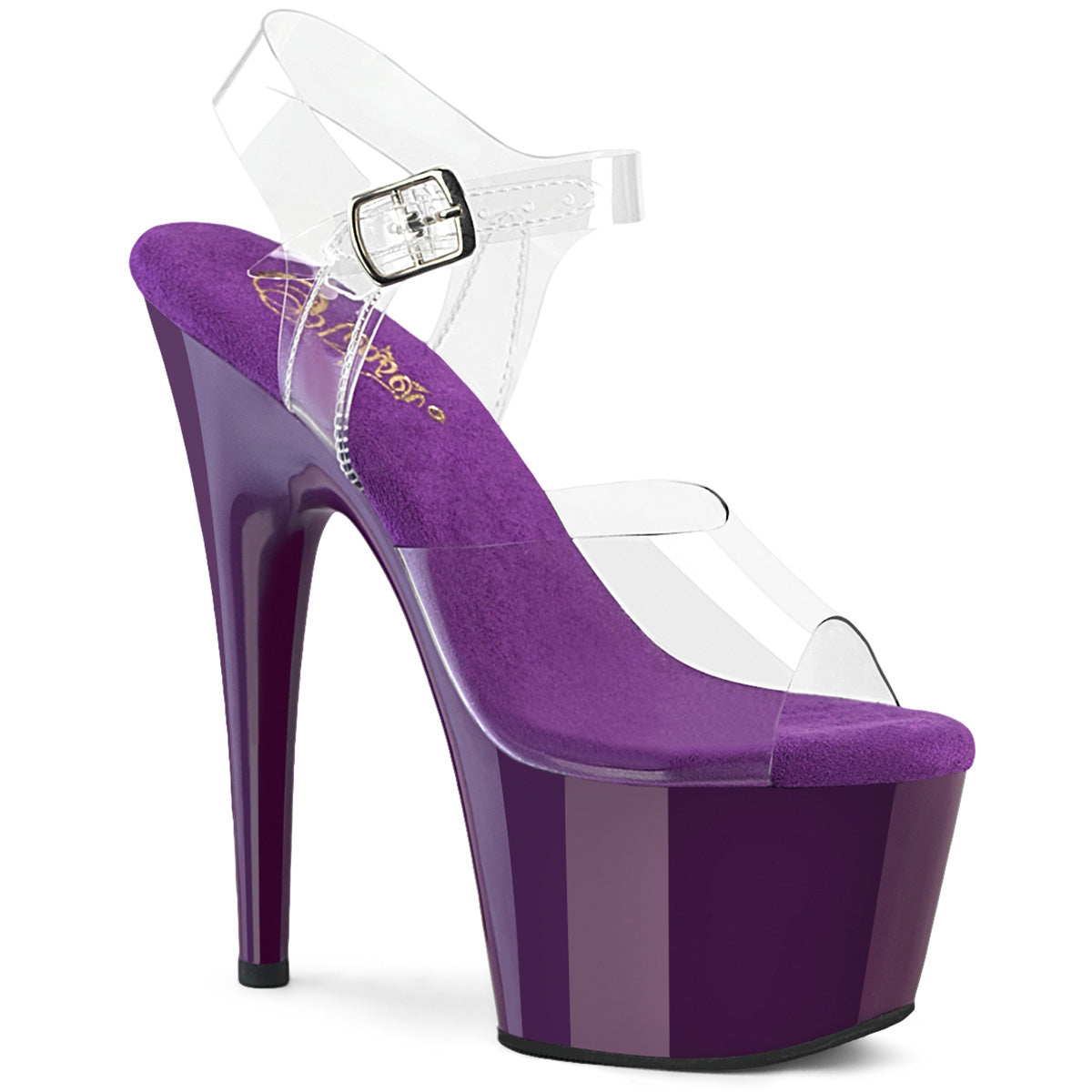 7" Adore Clear Top Ankle Strap Heels