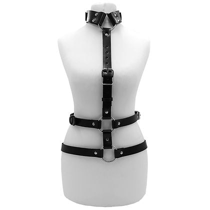 Leather Body Harness with Choker