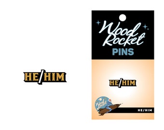 He/Him WoodRocket Porn & Sex Toy Pin.